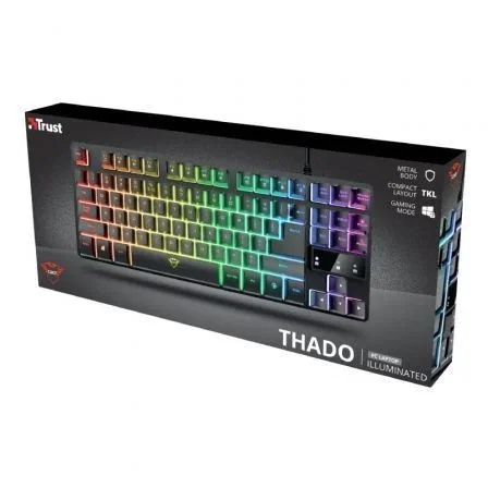 Trust GXT 833 Thado Teclado Gaming TKL Compacto Negro/Plata